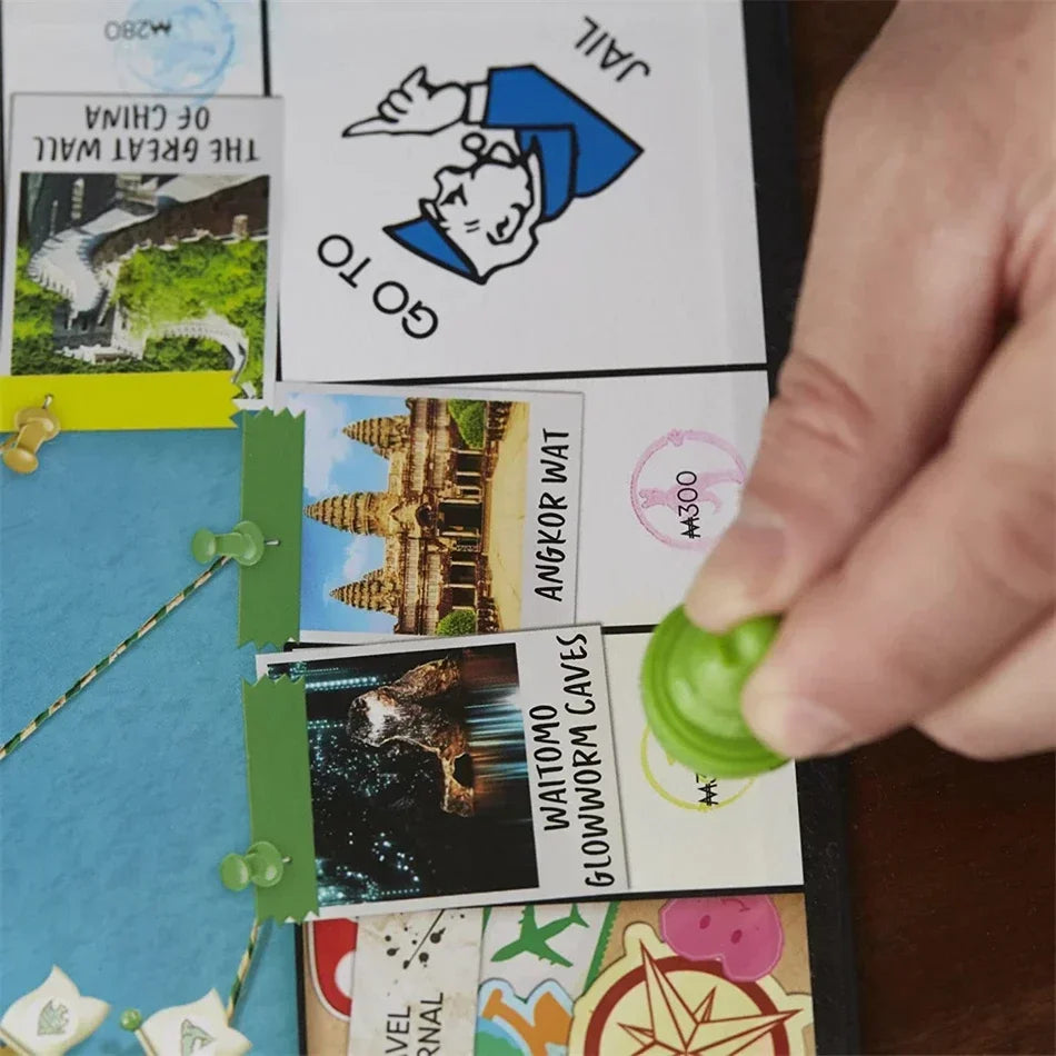 Monopoly World Tour Adventure Family Party Game with Token Stampers