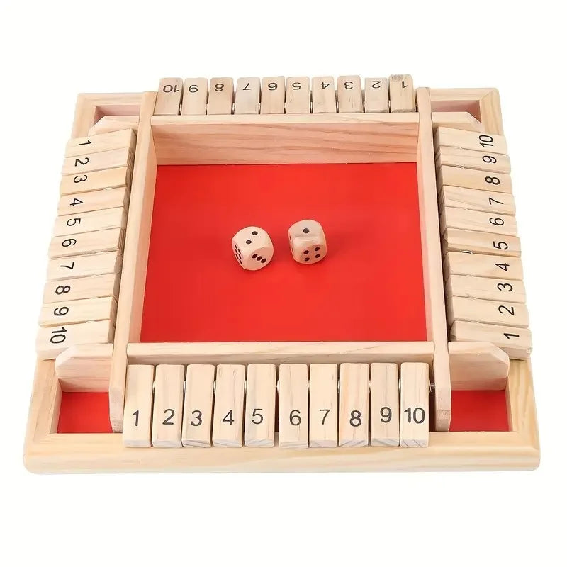 Shut The Box Classic Wooden Dice Game for Family Fun & Bonding