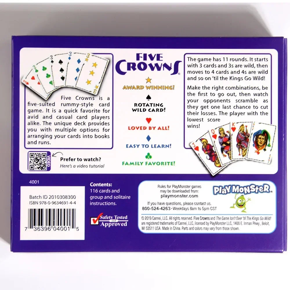 Five Crowns Purple Premium Interactive Card Game for Fun Family Nights