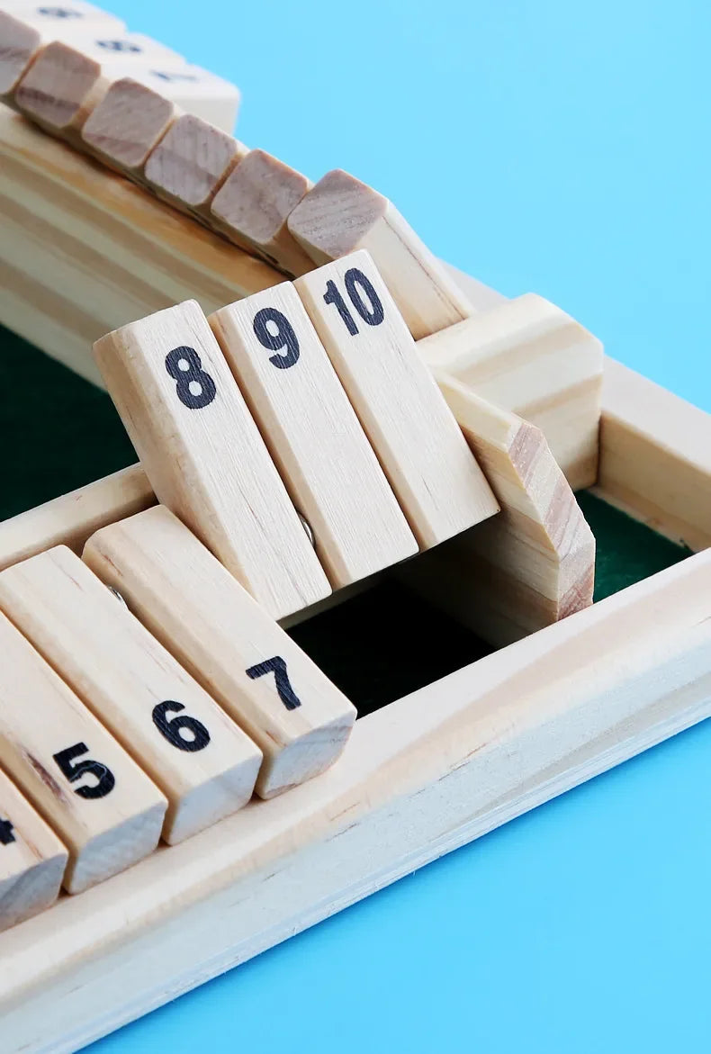 Shut The Box Classic Wooden Dice Game for Family Fun & Bonding