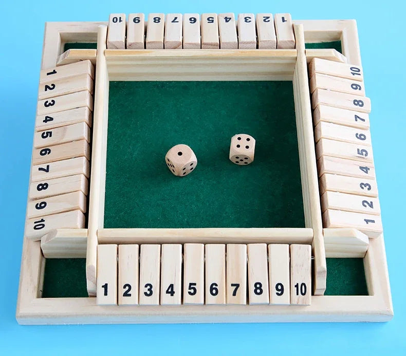 Shut The Box Classic Wooden Dice Game for Family Fun & Bonding