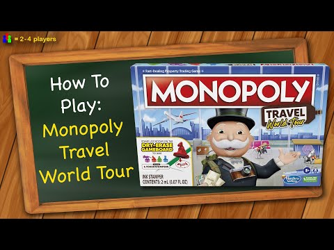 Monopoly World Tour Adventure Family Party Game with Token Stampers
